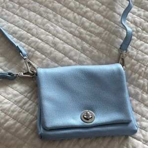 Light Blue Leather Crossbody Bag